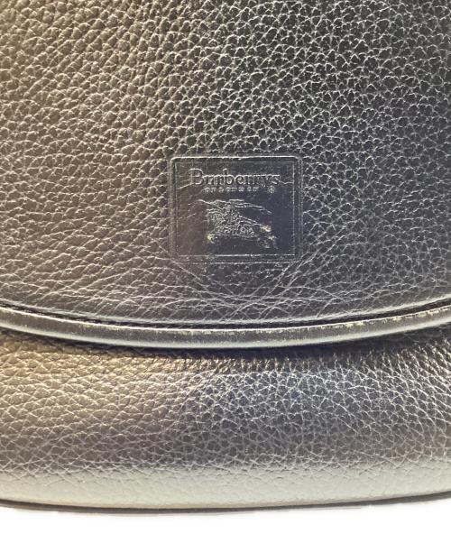 Burberry's（バーバリーズ）Burberry's (バーバリーズ) 裏地ノバチェックフラップレザーショルダーバッグ ブラックの古着・服飾アイテム