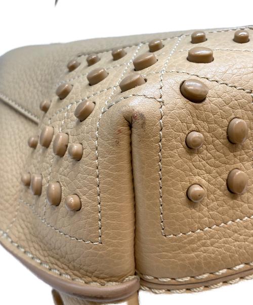 TOD'S（トッズ）TOD'S (トッズ) ウェーブレザートートバッグ ベージュの古着・服飾アイテム