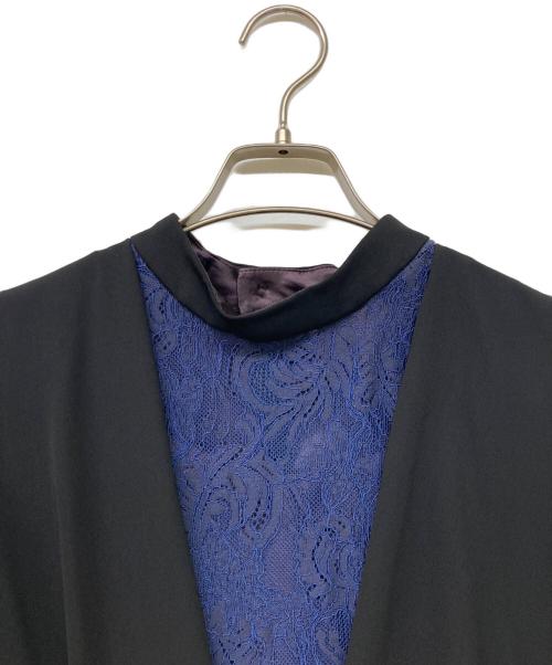 callarus（カラス）callarus (カラス) レース切替デザインワンピース ネイビー サイズ:Lの古着・服飾アイテム