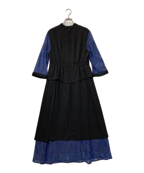 callarus（カラス）callarus (カラス) レース切替デザインワンピース ネイビー サイズ:Lの古着・服飾アイテム