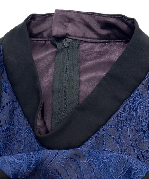 callarus（カラス）callarus (カラス) レース切替デザインワンピース ネイビー サイズ:Lの古着・服飾アイテム