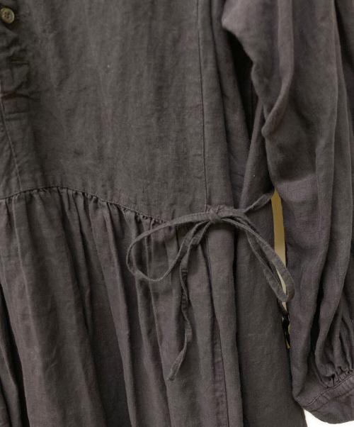 nest Robe（ネストローブ）nest Robe (ネストローブ) リネンブロッキング2wayワンピース チャコールグレー サイズ:SIZE FREEの古着・服飾アイテム