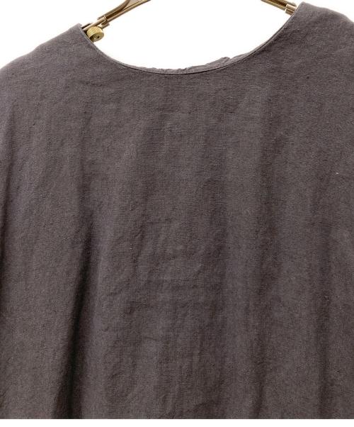 nest Robe（ネストローブ）nest Robe (ネストローブ) リネンブロッキング2wayワンピース チャコールグレー サイズ:SIZE FREEの古着・服飾アイテム