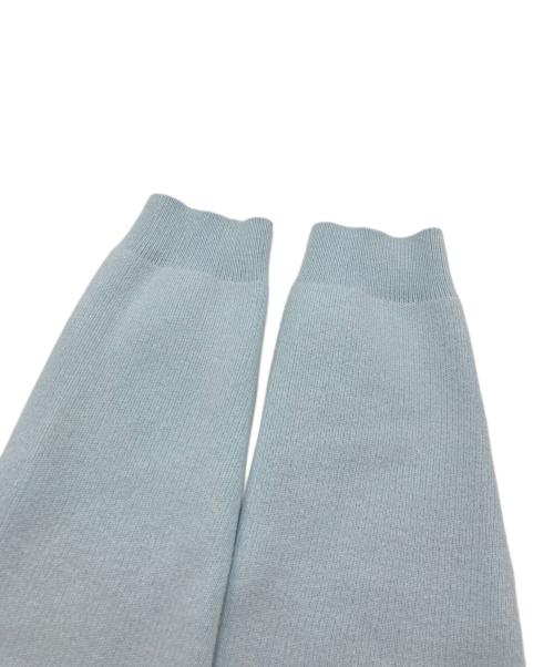 L'AUBE BLANC（ローブ ブラン）L'AUBE BLANC (ローブ ブラン) コンパクトクルーネックカーディガン スカイブルー サイズ:ＦＲＥＥの古着・服飾アイテム