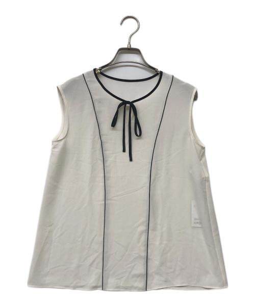 ANAYI（アナイ）ANAYI (アナイ) 24SS ノースリーブリボンブラウス アイボリー サイズ:36 未使用品の古着・服飾アイテム