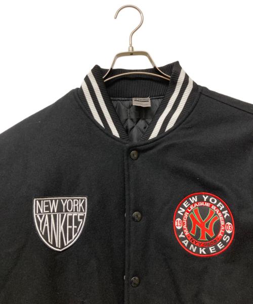 Fanatics（ファナティクス）Fanatics (ファナティクス) NY バーシティジャケット ブラック×ホワイト サイズ:2XLの古着・服飾アイテム