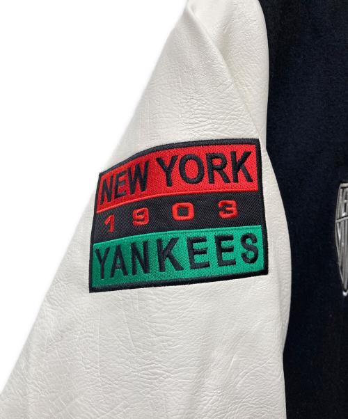 Fanatics（ファナティクス）Fanatics (ファナティクス) NY バーシティジャケット ブラック×ホワイト サイズ:2XLの古着・服飾アイテム