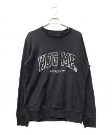 GIVENCHY（ジバンシィ）の古着「Embroidered-Slogan Cotton Sweatshirt」｜ブラック