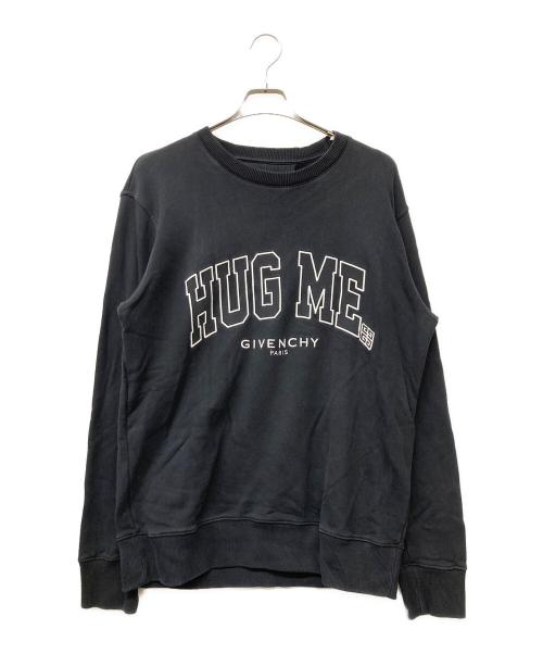 GIVENCHY（ジバンシィ）GIVENCHY (ジバンシィ) Embroidered-Slogan Cotton Sweatshirt ブラック サイズ:SIZEMの古着・服飾アイテム