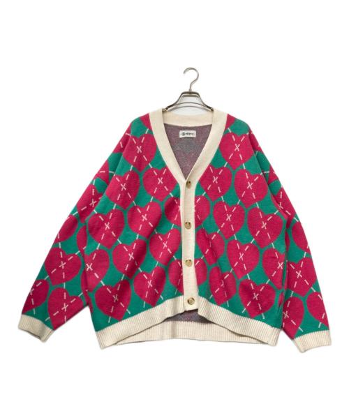 &ellecy（アンドエルシー）&ellecy (アンドエルシー) ハートアーガイル柄カーディガン グリーン サイズ:sizeⅯの古着・服飾アイテム