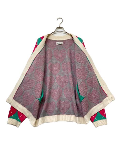 &ellecy（アンドエルシー）&ellecy (アンドエルシー) ハートアーガイル柄カーディガン グリーン サイズ:sizeⅯの古着・服飾アイテム