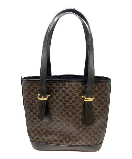 CELINE（セリーヌ）CELINE (セリーヌ) マカダムトートバッグ ブラウン×ブラックの古着・服飾アイテム