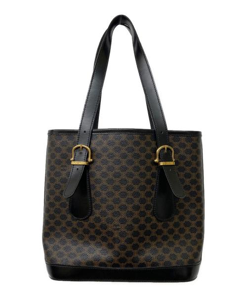 CELINE（セリーヌ）CELINE (セリーヌ) マカダムトートバッグ ブラウン×ブラックの古着・服飾アイテム