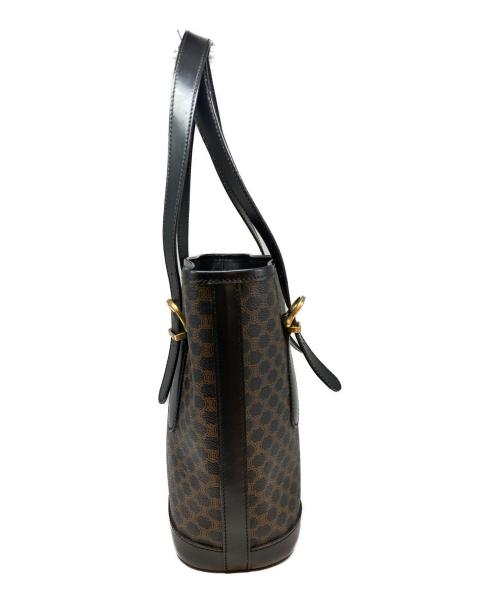 CELINE（セリーヌ）CELINE (セリーヌ) マカダムトートバッグ ブラウン×ブラックの古着・服飾アイテム