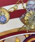 中古・古着 HERMES (エルメス) 花の中で過ごす時間 シルクスカーフ バーガンディー×ホワイト：22000円