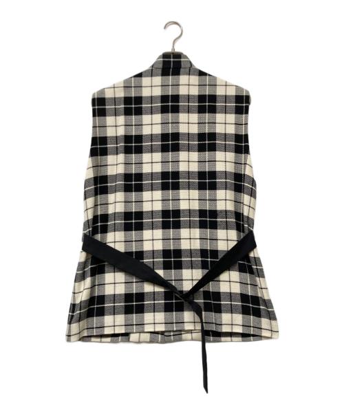 &ellecy（アンドエルシー）&ellecy (アンドエルシー) チェックベスト アイボリー×ブラック サイズ:sizeMの古着・服飾アイテム