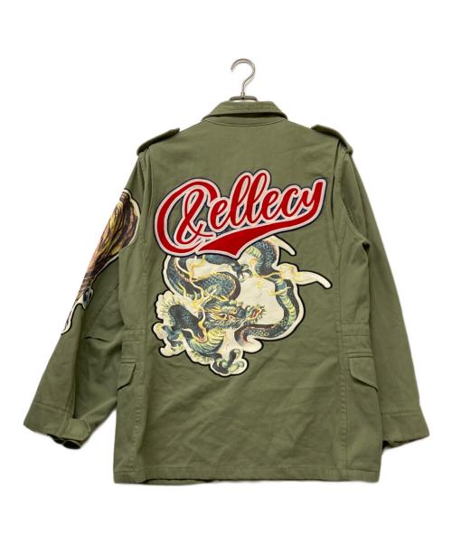 &ellecy（アンドエルシー）&ellecy (アンドエルシー) ロゴワッペン 龍/虎ミリタリージャケット オリーブ サイズ:FREEの古着・服飾アイテム