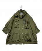 DIESELディーゼル）の古着「ナイロンフーデッドミリタリージャケット」｜オリーブ