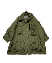DIESEL（ディーゼル）の古着「ナイロンフーデッドミリタリージャケット」｜オリーブ