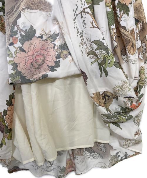 &ellecy（アンドエルシー）&ellecy (アンドエルシー) 花柄ブラウスワンピース ホワイト×グリーン サイズ:Ｍの古着・服飾アイテム