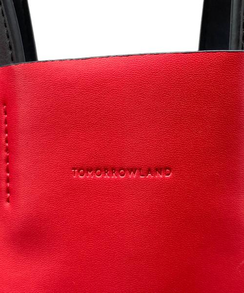 TOMORROW LAND（トゥモローランド）TOMORROW LAND (トゥモローランド) レザーライクスモールトートバッグ レッドの古着・服飾アイテム