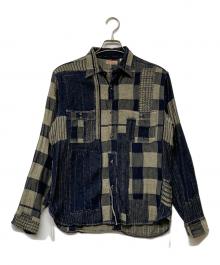 SUGAR CANE（シュガーケーン）の古着「7oz BORO デニム ワーク シャツ」｜ネイビー×ベージュ