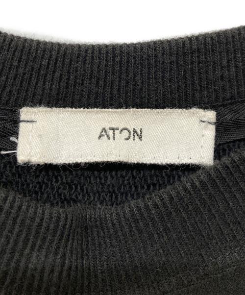 ATON（エイトン）ATON (エイトン) SUVIN GARMENT DYE CREWNECK PULLOVER ブラック サイズ:Ｍの古着・服飾アイテム