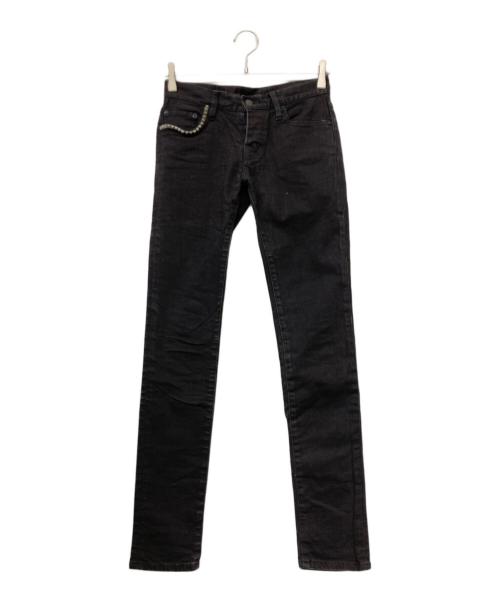 Hysteric Glamour（ヒステリックグラマー）Hysteric Glamour (ヒステリックグラマー) スタッズスキニーデニムパンツ ブラック サイズ:SIZEXSの古着・服飾アイテム