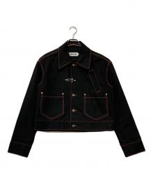 ROCKET X LUNCH（ロケットパンチ）の古着「STITCH POINT DENIM JACKET/ステッチ ポイント デニム ジャケット」｜ブラック