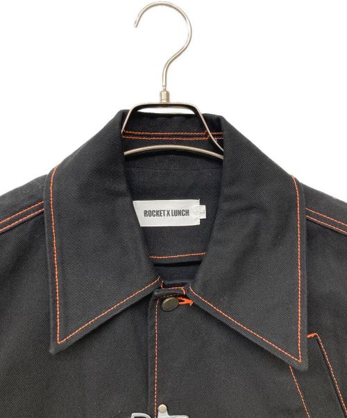 ROCKET X LUNCH（ロケットパンチ）ROCKET X LUNCH (ロケットパンチ) STITCH POINT DENIM JACKET/ステッチ ポイント デニム ジャケット ブラック サイズ:Lの古着・服飾アイテム