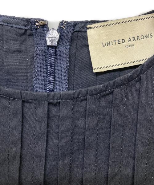 UNITED ARROWS TOKYO（ユナイテッドアローズトウキョウ）UNITED ARROWS TOKYO (ユナイテッドアローズトウキョウ) コットンシルク シルキータックノースリーブブラウス ブラック サイズ:SIZE FREEの古着・服飾アイテム