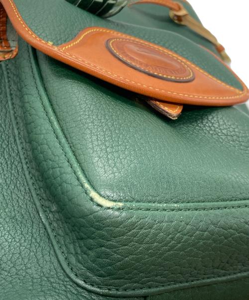 DOONEY&BOURKE（ドゥーニーアンドバーク）DOONEY&BOURKE (ドゥーニーアンドバーク) USA製アヒルロゴシボレザーフリンジショルダーバッグ グリーンの古着・服飾アイテム