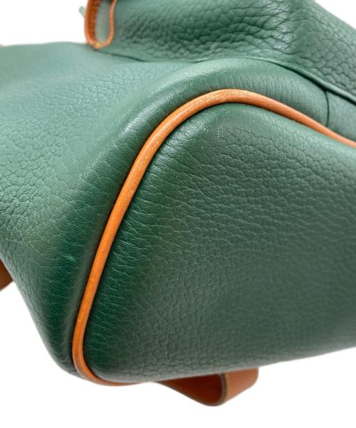 DOONEY&BOURKE（ドゥーニーアンドバーク）DOONEY&BOURKE (ドゥーニーアンドバーク) USA製アヒルロゴシボレザーフリンジショルダーバッグ グリーンの古着・服飾アイテム
