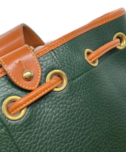 DOONEY&BOURKE（ドゥーニーアンドバーク）DOONEY&BOURKE (ドゥーニーアンドバーク) USA製アヒルロゴシボレザーフリンジショルダーバッグ グリーンの古着・服飾アイテム