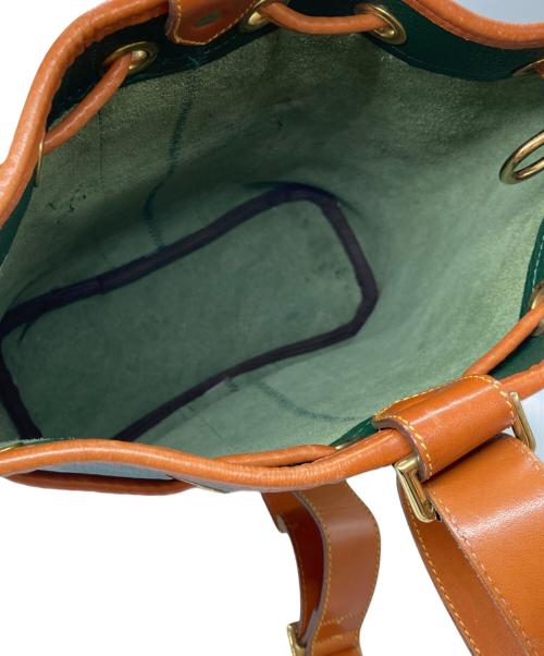 DOONEY&BOURKE（ドゥーニーアンドバーク）DOONEY&BOURKE (ドゥーニーアンドバーク) USA製アヒルロゴシボレザーフリンジショルダーバッグ グリーンの古着・服飾アイテム