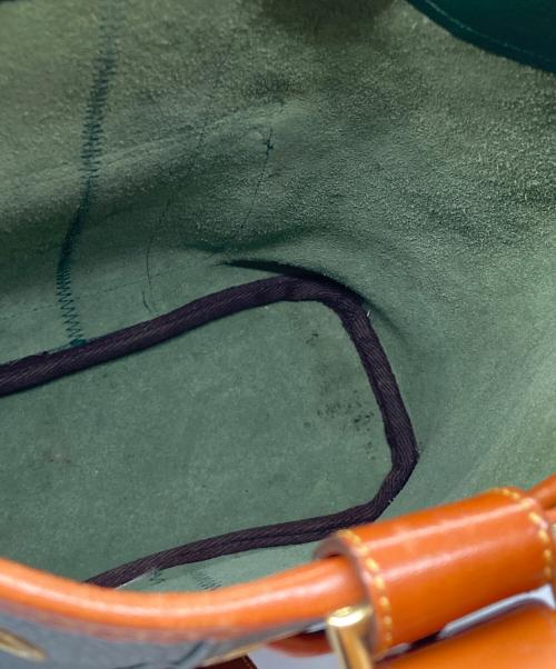 DOONEY&BOURKE（ドゥーニーアンドバーク）DOONEY&BOURKE (ドゥーニーアンドバーク) USA製アヒルロゴシボレザーフリンジショルダーバッグ グリーンの古着・服飾アイテム