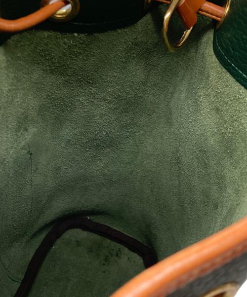DOONEY&BOURKE（ドゥーニーアンドバーク）DOONEY&BOURKE (ドゥーニーアンドバーク) USA製アヒルロゴシボレザーフリンジショルダーバッグ グリーンの古着・服飾アイテム