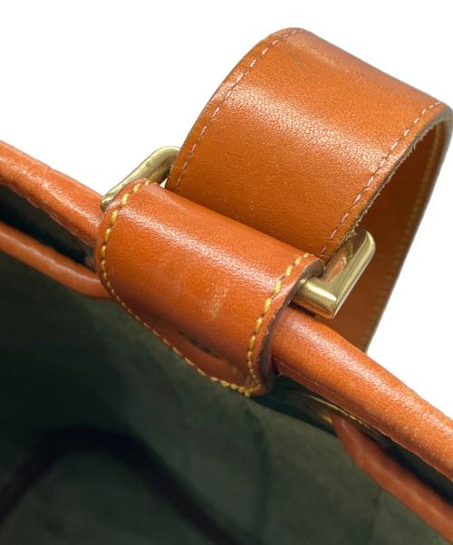 DOONEY&BOURKE（ドゥーニーアンドバーク）DOONEY&BOURKE (ドゥーニーアンドバーク) USA製アヒルロゴシボレザーフリンジショルダーバッグ グリーンの古着・服飾アイテム