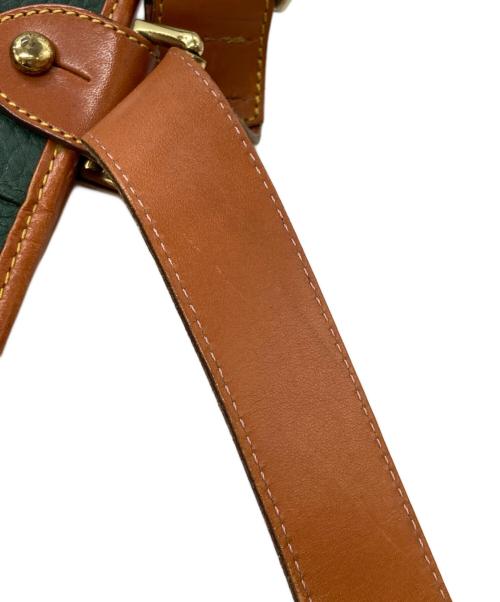 DOONEY&BOURKE（ドゥーニーアンドバーク）DOONEY&BOURKE (ドゥーニーアンドバーク) USA製アヒルロゴシボレザーフリンジショルダーバッグ グリーンの古着・服飾アイテム