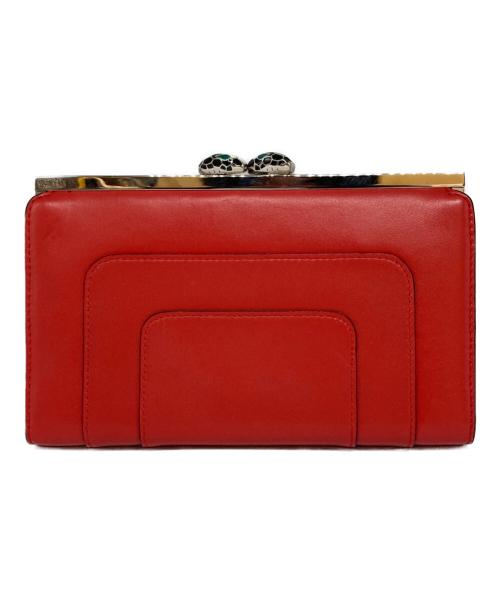 BVLGARI（ブルガリ）BVLGARI (ブルガリ) がま口財布 レッドの古着・服飾アイテム