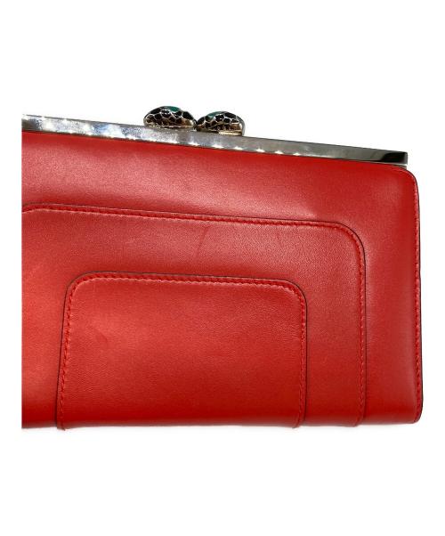 BVLGARI（ブルガリ）BVLGARI (ブルガリ) がま口財布 レッドの古着・服飾アイテム