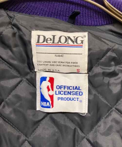 DeLonghi（デロンギ）DeLonghi (デロンギ) 80sヴィンテージNBA  LA Lakers レザー切替スタジャン パープル×ホワイト サイズ:Sの古着・服飾アイテム