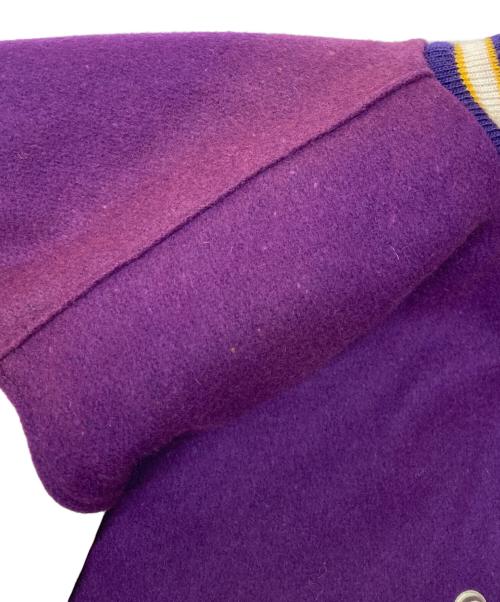 DeLonghi（デロンギ）DeLonghi (デロンギ) 80sヴィンテージNBA  LA Lakers レザー切替スタジャン パープル×ホワイト サイズ:Sの古着・服飾アイテム