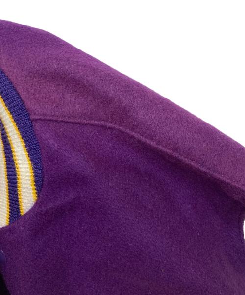 DeLonghi（デロンギ）DeLonghi (デロンギ) 80sヴィンテージNBA  LA Lakers レザー切替スタジャン パープル×ホワイト サイズ:Sの古着・服飾アイテム