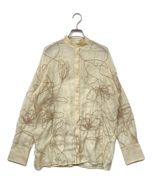 Ameri（アメリ）AMERI (アメリ) 花柄シアーシャツ ベージュ サイズ:SIZE Freeの古着・服飾アイテム