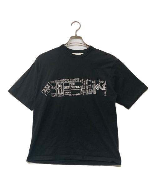 beautiful people（ビューティフルピープル）beautiful people (ビューティフルピープル) giza cotton jersey embroidery T-shirt/ギザ コットン ジャージー エンブロイダリー ティーシャツ ブラック サイズ:Sの古着・服飾アイテム