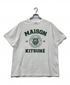 maison kitsuneメゾンキツネ）の古着「カレッジロゴカットソー」｜ホワイト