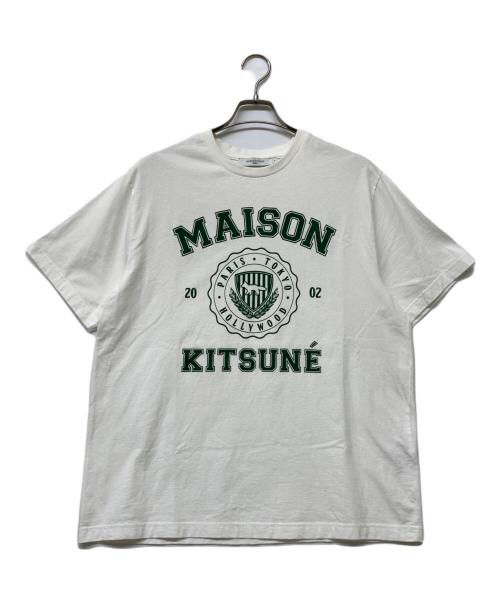 maison kitsune（メゾンキツネ）maison kitsune (メゾンキツネ) カレッジロゴカットソー ホワイト サイズ:SIZE Mの古着・服飾アイテム