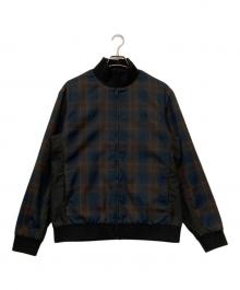 FRED PERRY（フレッドペリー）の古着「チェック柄ジップジャケット」｜ネイビー