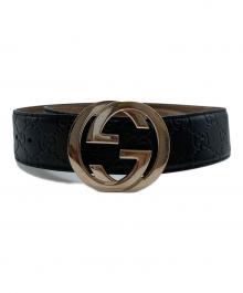 GUCCI（グッチ）の古着「インターロッキングG バックル付き ベルト」｜ブラック